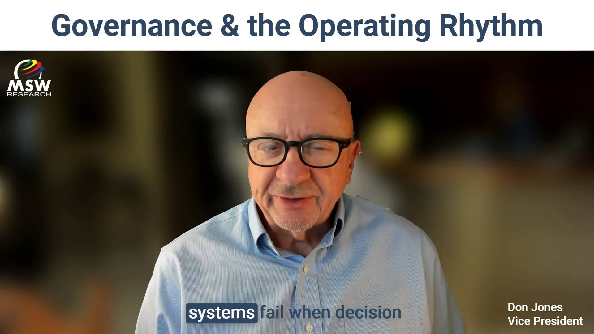 Governance & the Operating Rhythm