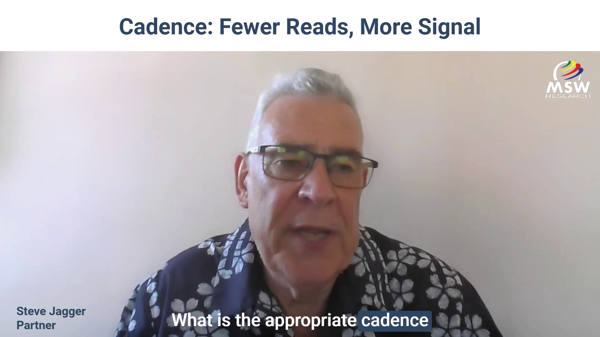 Cadence: Fewer Reads, More Signal